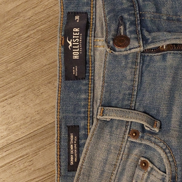 Hollister Mens skinny distressed destroyed denim stretch shorts - Picture 2 of 4